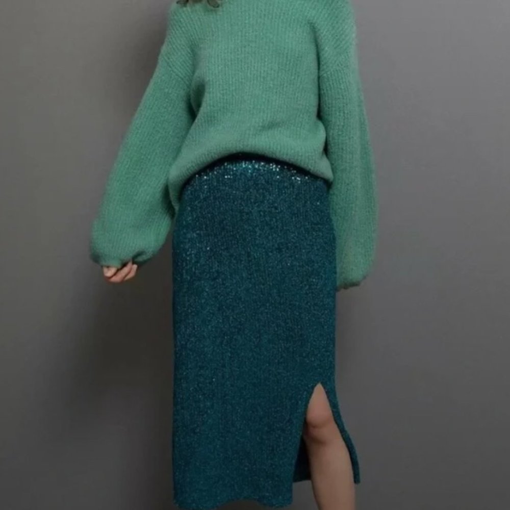 Maeve from Anthropologie Midi Sequin Skirt